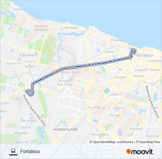 Mapa da linha 202 METRÓPOLE 2 de ônibus