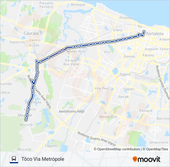 204 METRO / TÔCO Bus Line Map