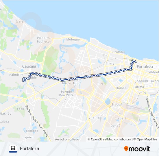 Mapa de 103 PLANALTO CAUCAIA de autobús