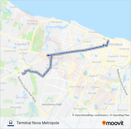 205 TERMINAL METRÓPOLE Bus Line Map