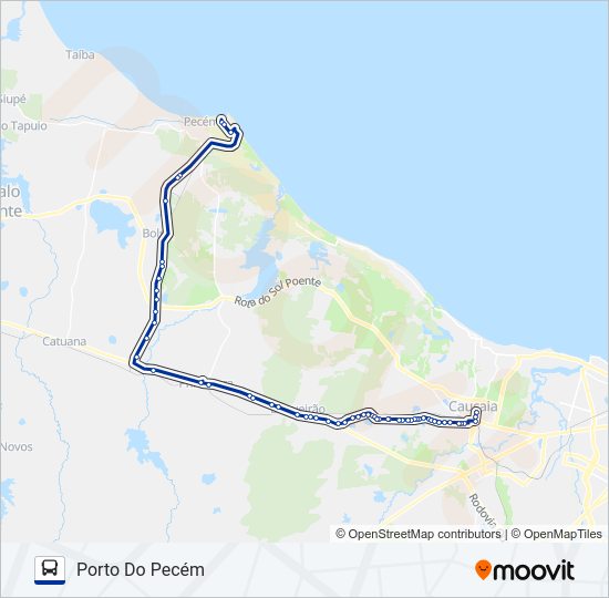 Mapa da linha 501 CAUCAIA / PORTO DO PECÉM de ônibus
