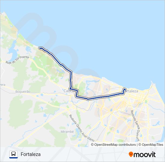 Mapa da linha 302 CUMBUCO / FORTALEZA / VIA AV. MISTER HULL de ônibus