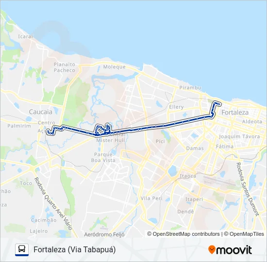 106 PARQUE SOLEDADE / VIA TABAPUÁ Bus Line Map
