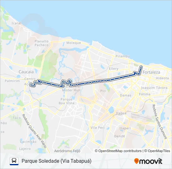 106 PARQUE SOLEDADE / VIA TABAPUÁ Bus Line Map