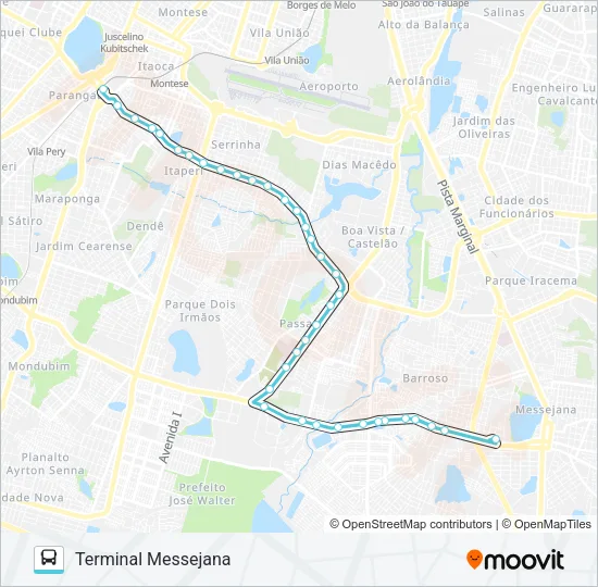 328 MESSEJANA / CASTELÃO / PARANGABA Bus Line Map