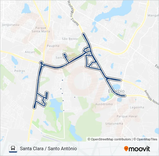49 SANTA CLARA / SANTO ANTÔNIO Bus Line Map