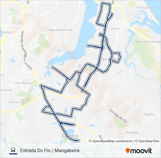 47 ESTRADA DO FIO / MANGABEIRA Bus Line Map