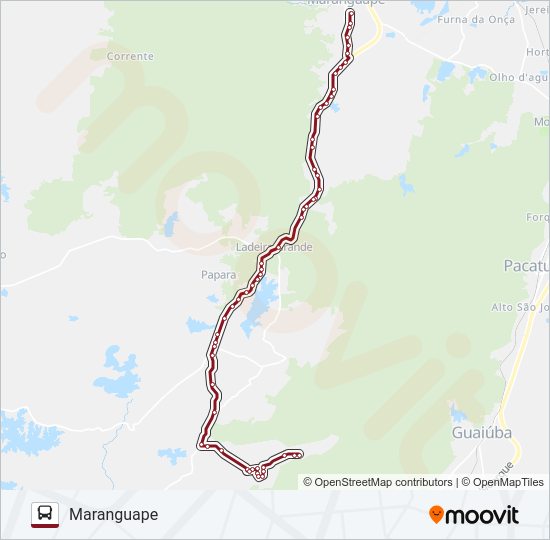 Mapa da linha 04MG JUBAIA de ônibus