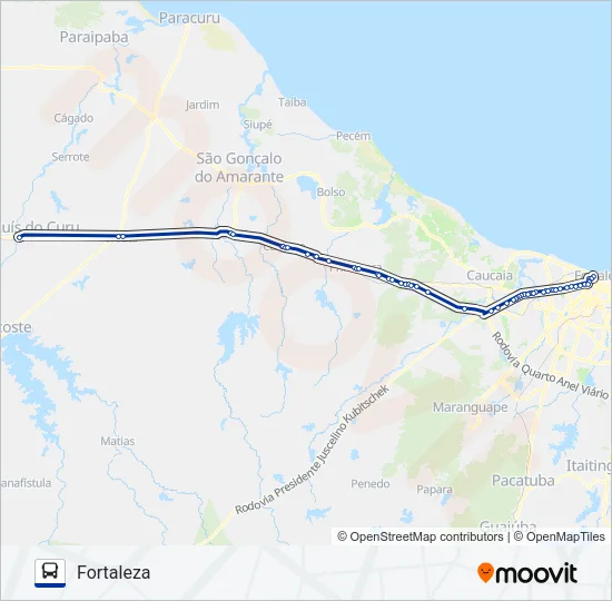 406 FORTALEZA / SÃO LUÍS DO CURU Bus Line Map