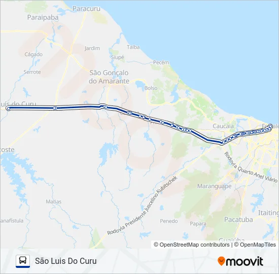 406 FORTALEZA / SÃO LUÍS DO CURU Bus Line Map