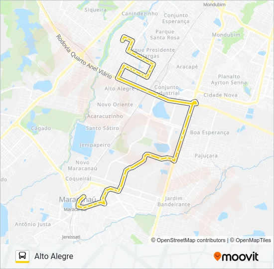 009 ALTO ALEGRE / SHOPPING Bus Line Map