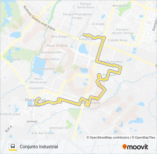 010 INDUSTRIAL / SHOPPING VIA BANDEIRANTES Bus Line Map