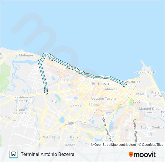120 NÁUTICO / VILA DO MAR / ANTÔNIO BEZERRA Bus Line Map