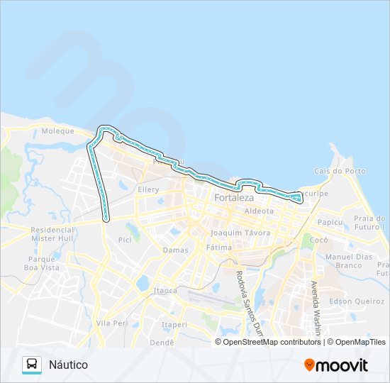 Mapa de 120 NÁUTICO / VILA DO MAR / ANTÔNIO BEZERRA de autobús