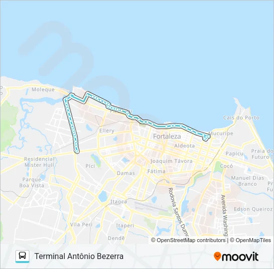 130 NÁUTICO / VILA DO MAR / ANTÔNIO BEZERRA / SFS Bus Line Map