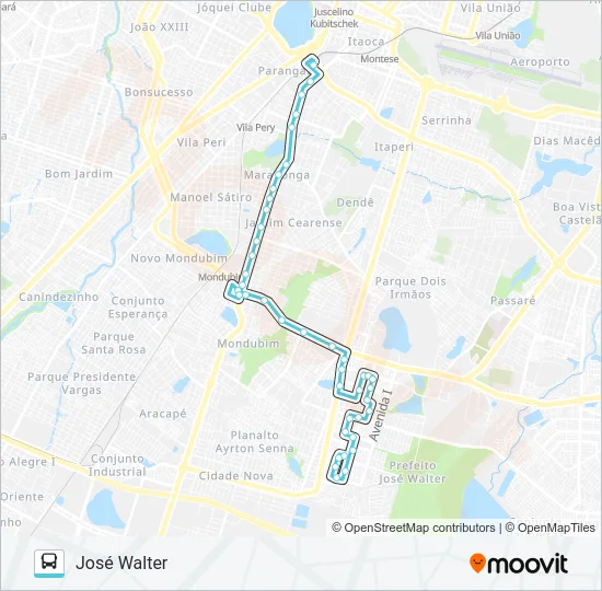373 JOSÉ WALTER / PARANGABA / SFS Bus Line Map