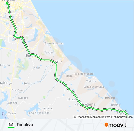 Mapa da linha 059 FORTALEZA / CAPONGA / ÁGUAS BELAS de ônibus