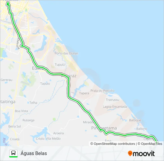 059 FORTALEZA / CAPONGA / ÁGUAS BELAS Bus Line Map