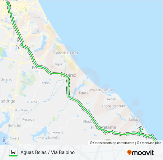 059 FORTALEZA / CAPONGA / ÁGUAS BELAS Bus Line Map