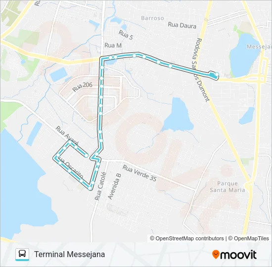 629 CONJUNTO PALMEIRAS / CASTELO DE CASTRO / MESSEJANA Bus Line Map
