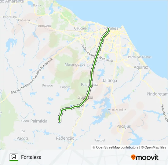 32402 FORTALEZA / ITACIMA VIA GUAIÚBA Bus Line Map