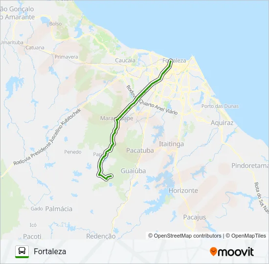 32301 FORTALEZA / JUBAIA / PÉ DA SERRA Bus Line Map