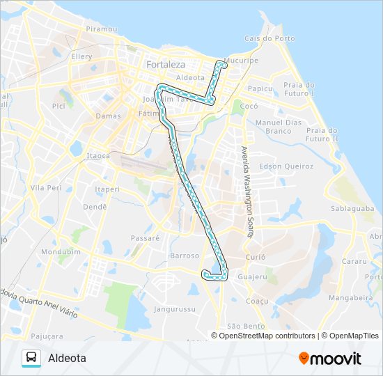Mapa da linha 1203 MESSEJANA / BR-116 / ALDEOTA de ônibus