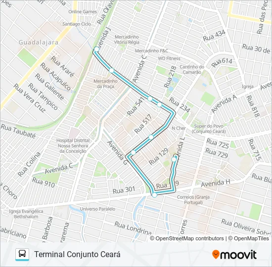 1204 CONJUNTO CEARÁ / ALANIS MARIA Bus Line Map