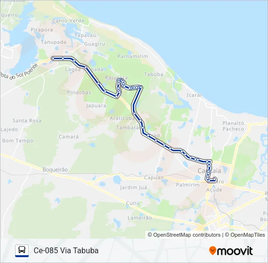034 GARROTE / CE-085 / VIA TABUBA (MUNICIPAL) Bus Line Map
