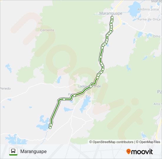 Mapa da linha 12MG PAPARA VIA BELA VISTA de ônibus