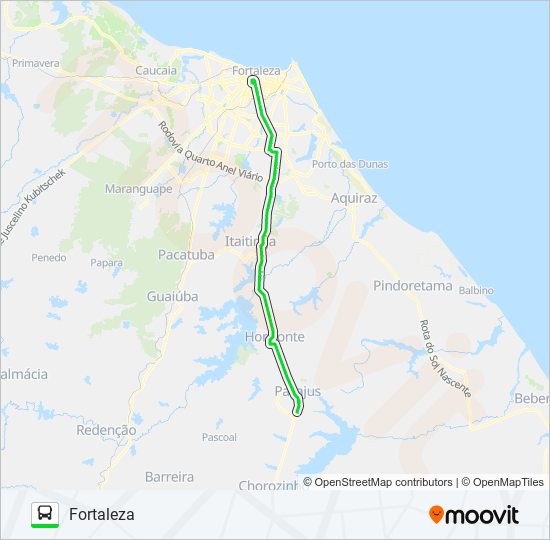 075 FORTALEZA / PACAJUS VIA HORIZONTE bus Line Map