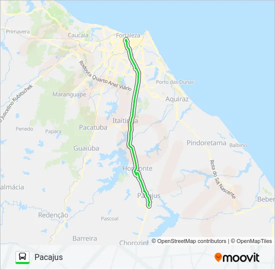 075 FORTALEZA / PACAJUS VIA HORIZONTE Bus Line Map