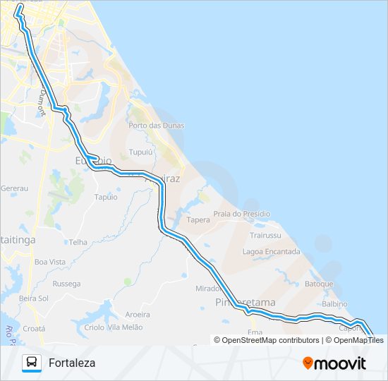Mapa da linha 44201 FORTALEZA / CAPONGA de ônibus