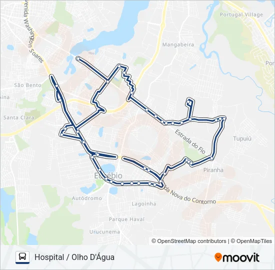 45 HOSPITAL/OLHO D'ÁGUA Bus Line Map