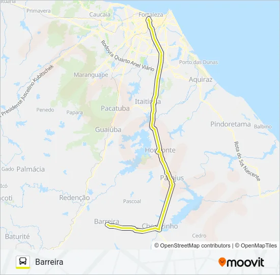 20304 BARREIRA / FORTALEZA / VIA CHOROZINHO Bus Line Map
