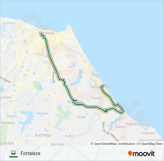 33205 FORTALEZA / PRAINHA / PORTO DAS DUNAS Bus Line Map