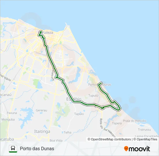 33205 FORTALEZA / PRAINHA / PORTO DAS DUNAS Bus Line Map