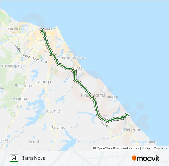 33211 FORTALEZA / BARRA NOVA VIA CASCAVEL Bus Line Map