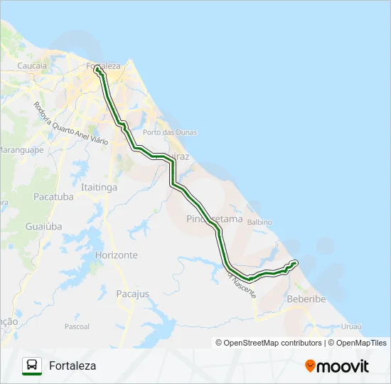 33211 FORTALEZA / BARRA NOVA VIA CASCAVEL Bus Line Map