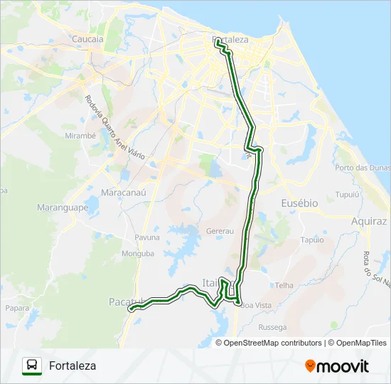33104 FORTALEZA / SÃO BENTO VIA ITAITINGA Bus Line Map