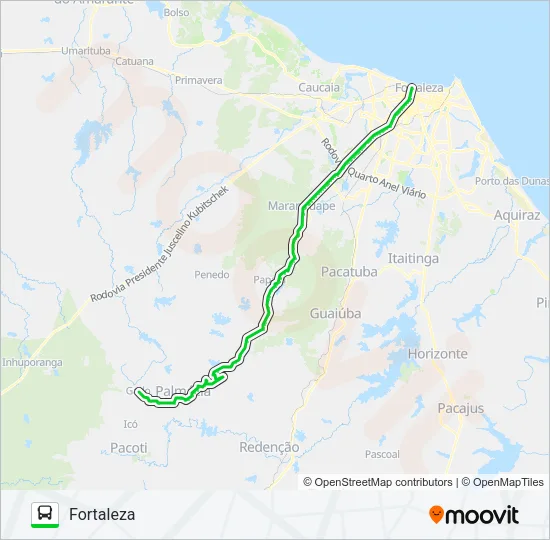 20212 FORTALEZA / GADO DOS FERROS / VIA PALMÁCIA Bus Line Map