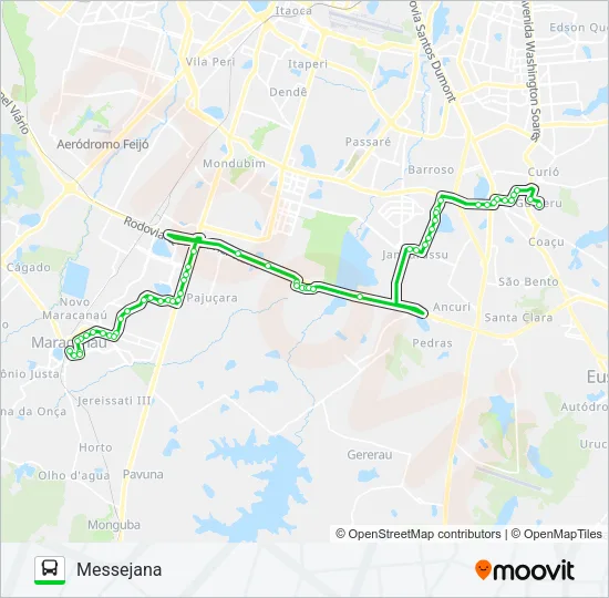 42301 MARACANAÚ / MESSEJANA VIA ORGULHO DO CEARÁ Bus Line Map