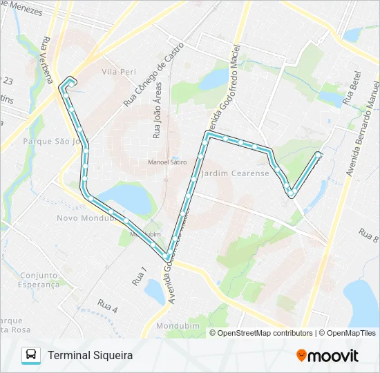 1310 SIQUEIRA / HOSPITAL UNIVERSITÁRIO DO CEARÁ Bus Line Map