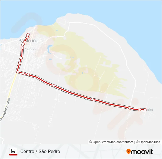 CENTRO / SÃO PEDRO Bus Line Map