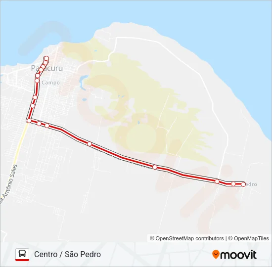 CENTRO / SÃO PEDRO Bus Line Map