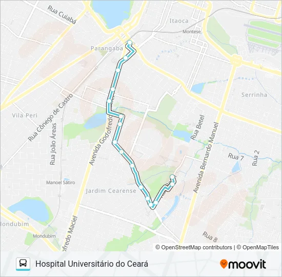 1320 PARANGABA / HOSPITAL UNIVERSITÁRIO DO CEARÁ Bus Line Map