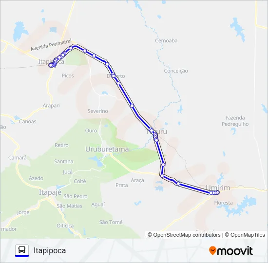 25107 UMIRIM / ITAPIPOCA / VIA BR-402 Bus Line Map