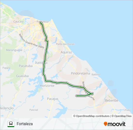 33105 FORTALEZA / GUANACÉS Bus Line Map