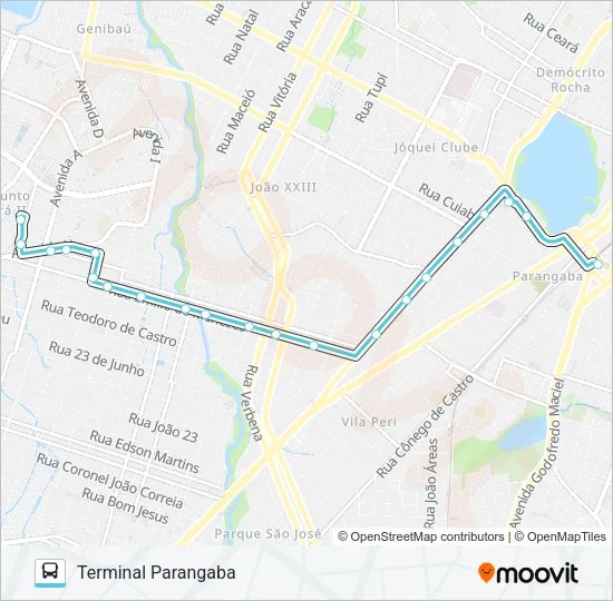 083 CONJUNTO CEARÁ / LAGOA / PARANGABA Bus Line Map