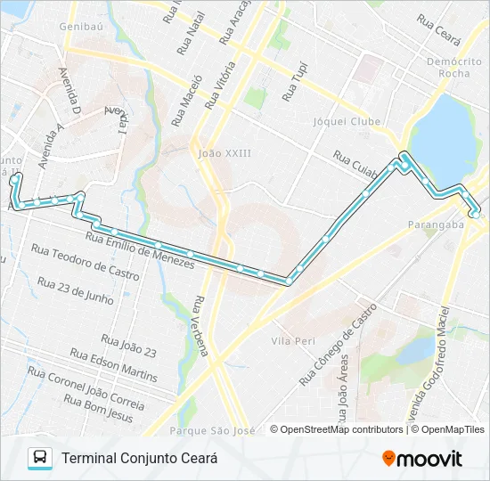 083 CONJUNTO CEARÁ / LAGOA / PARANGABA Bus Line Map